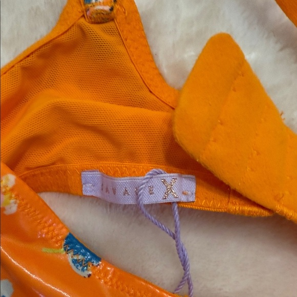 Savage X Fenty Night Blooms Unlined Demi Bra Orange Creme Bedtime Bouquet Print - Picture 3 of 7